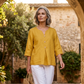 Casual damesblouse met V-hals en knopen