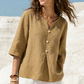 Casual damesblouse met V-hals en knopen
