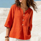 Casual damesblouse met V-hals en knopen
