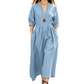 Casual maxi-jurk met V-hals en zakken voor dames