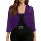 Damesvest met glanzend mesh en open voorkant