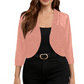 Damesvest met glanzend mesh en open voorkant