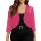 Damesvest met glanzend mesh en open voorkant
