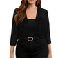 Damesvest met glanzend mesh en open voorkant