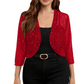 Damesvest met glanzend mesh en open voorkant