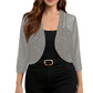 Damesvest met glanzend mesh en open voorkant
