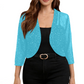 Damesvest met glanzend mesh en open voorkant