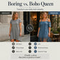 Off-shoulder jurk met bandjes en franjes voor dames