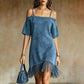 Off-shoulder jurk met bandjes en franjes voor dames