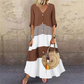 Zomerse maxi-jurk met V-hals en knoopsluiting voor dames