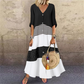 Zomerse maxi-jurk met V-hals en knoopsluiting voor dames
