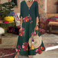 Zomerse maxi-jurk met V-hals en knoopsluiting voor dames