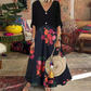 Zomerse maxi-jurk met V-hals en knoopsluiting voor dames