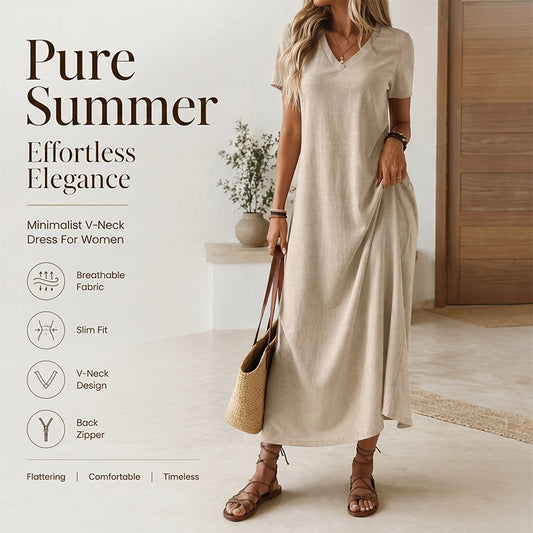 🔥 50% KORTING! 👗 Linnenmix Maxi Jurk – Ademend, kreukvrij & elegant voor warme dagen ✨