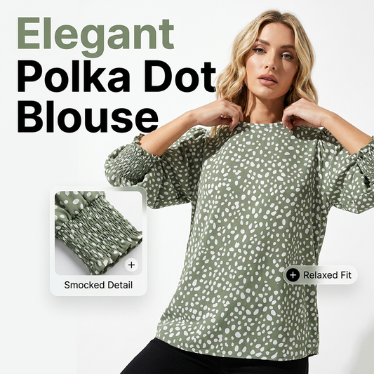 Casual damesblouse met stippen en 3/4-mouwen