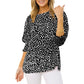 Casual damesblouse met stippen en 3/4-mouwen