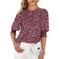 Casual damesblouse met stippen en 3/4-mouwen
