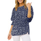 Casual damesblouse met stippen en 3/4-mouwen