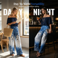 Tweedelige outfit voor dames met open schouders, in kleurverloop en met luipaardprint