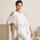 Zomertop met blote schouders en ruches voor dames