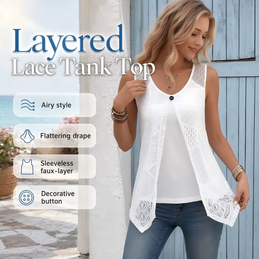 Gelaagde kanten tanktop voor dames