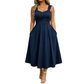 Elegante damesjurk met V-hals en zakken