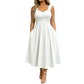 Elegante damesjurk met V-hals en zakken