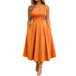 Elegante damesjurk met V-hals en zakken