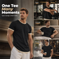 Heren-T-shirt met ronde hals en contrasterende rand