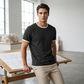 Heren-T-shirt met ronde hals en contrasterende rand