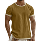 Heren-T-shirt met ronde hals en contrasterende rand