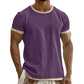 Heren-T-shirt met ronde hals en contrasterende rand