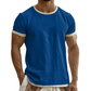Heren-T-shirt met ronde hals en contrasterende rand