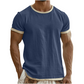 Heren-T-shirt met ronde hals en contrasterende rand