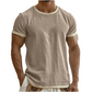 Heren-T-shirt met ronde hals en contrasterende rand