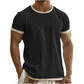 Heren-T-shirt met ronde hals en contrasterende rand