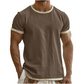 Heren-T-shirt met ronde hals en contrasterende rand
