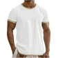 Heren-T-shirt met ronde hals en contrasterende rand