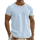Heren-T-shirt met ronde hals en contrasterende rand