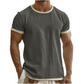 Heren-T-shirt met ronde hals en contrasterende rand