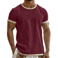 Heren-T-shirt met ronde hals en contrasterende rand