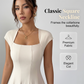 Elegante A-lijnjurk met vierkante halslijn voor dames, slank model, lange jurk