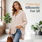 👚 TIJDELIJKE AANBIEDING: 50% KORTING! 🔥 Casual, ruimvallende abrikooskleurige damesblouse – lange mouwen, knoopsluiting en klassieke kraag – lichtgewicht en veelzijdig, geschikt voor dagelijks gebruik of op kantoor 🌸✨👔