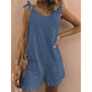 🌿 Dames Katoen-Linnen Jumpsuit Zomer 2026 Effen Kleur Met Opgenaaide Zakken, Losvallende Overalls, Grote Voorraad Voor Wish AliExpress Export