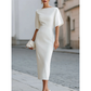 🌸👗 Dames Midi Jurk 2026 Elegant Model Met Taillering, Slankmakende Middellange Jurk voor Vrouwen, Geschikt voor Amazon Wish en Eigen Webwinkels
