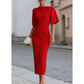 🌸👗 Dames Midi Jurk 2026 Elegant Model Met Taillering, Slankmakende Middellange Jurk voor Vrouwen, Geschikt voor Amazon Wish en Eigen Webwinkels
