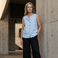 Mouwloze tanktop met knoopsluiting voor dames
