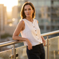 Mouwloze tanktop met knoopsluiting voor dames