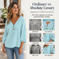 Dames-vrijetijdsblouse met V-hals en 3/4-mouwen