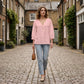 Dames-vrijetijdsblouse met V-hals en 3/4-mouwen